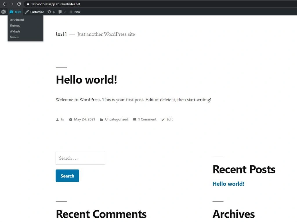 WordPress on Azure