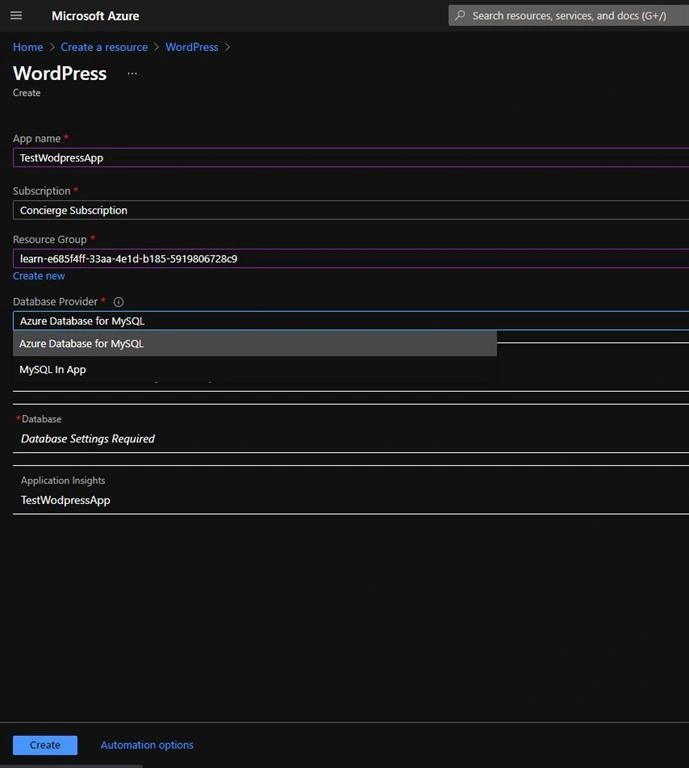 WordPress on Azure