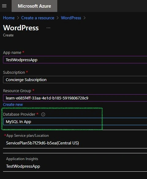 WordPress on Azure