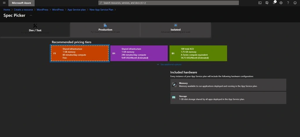 WordPress on Azure