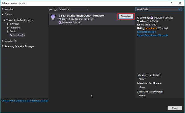 Work with AI-assisted IntelliCode in VS 2017 and VS Code
