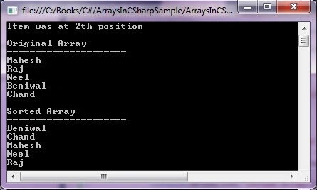 Output of listing