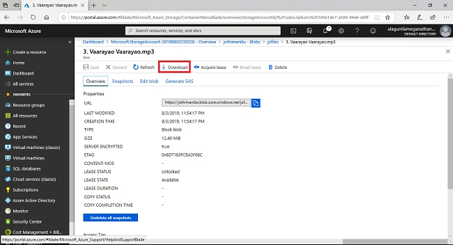 Working With Azure Blob Storage