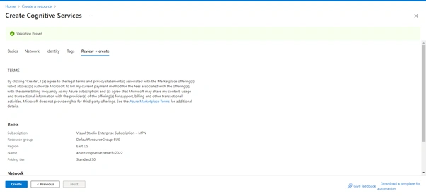 Working with Azure Cognitive Search Service Using Azure Cloud Portal