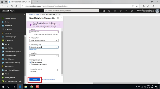 Azure Data Lake Store