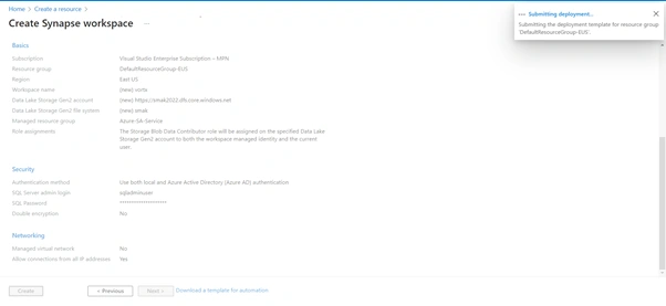 Working With Azure Synapse Analytics Service Using Azure Cloud Portal