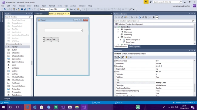 Using ComboBox In Windows Forms