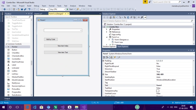 Using ComboBox In Windows Forms