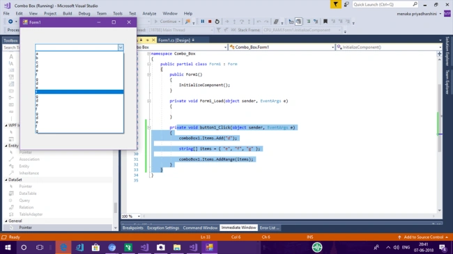 Using ComboBox In Windows Forms