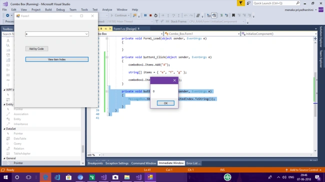 Using ComboBox In Windows Forms