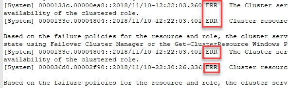 Cluster Logs