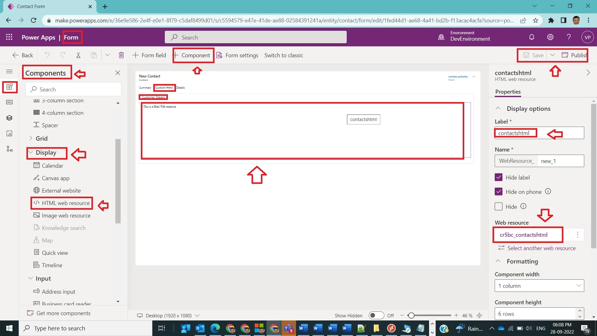 Html Webresource in Dynamics CRM