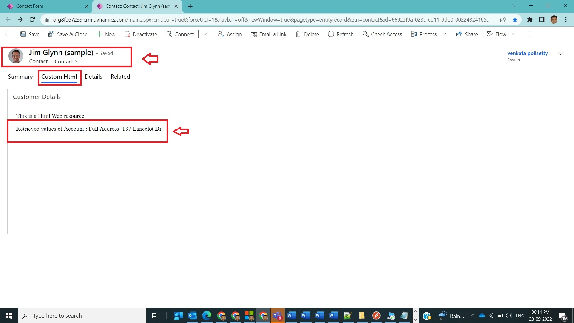 Html Webresource in Dynamics CRM
