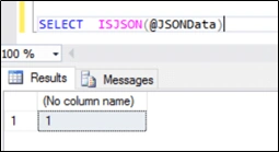 ISJSON in SQL Server 2016