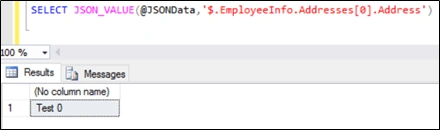 JSON_VALUE in SQL Server 2016
