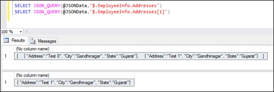 JSON_QUERY in SQL Server 2016