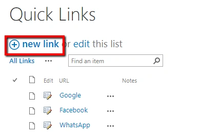 Working With Link Lists In SharePoint