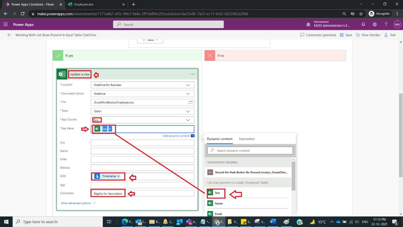 Working With List Rows Present in Excel Table OneDrive in Power Automate Figure 7