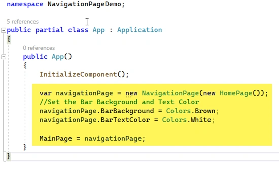 navigation bar
