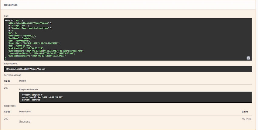 Update values using POST API
