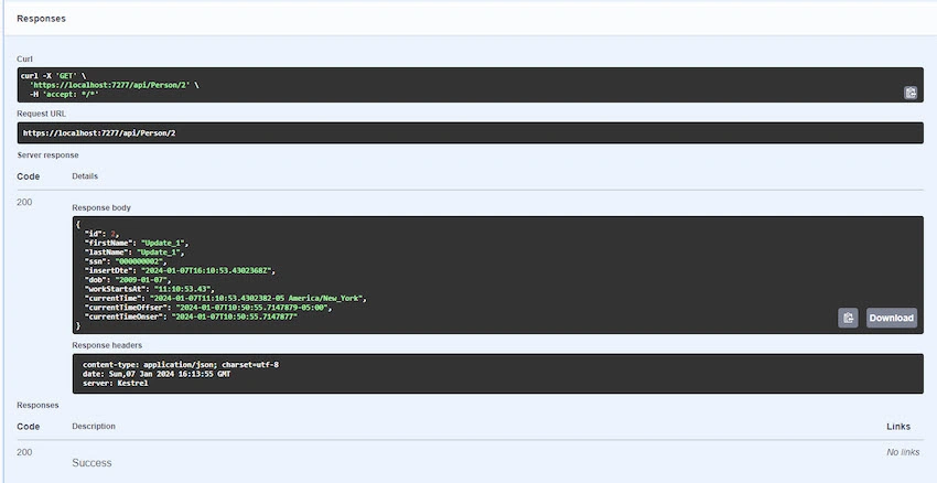 Get a record using Get{ID} API