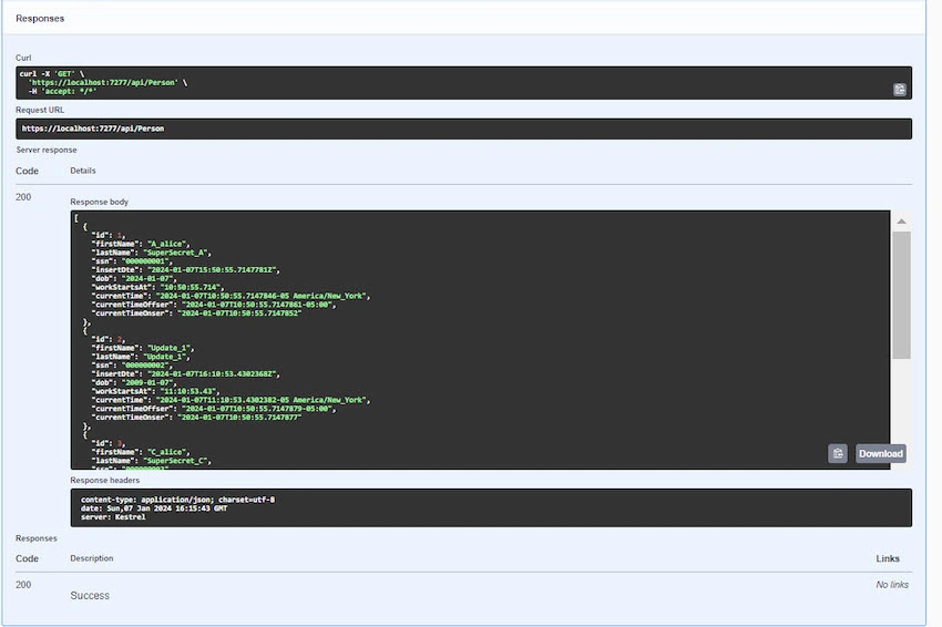 Get all record using Get API
