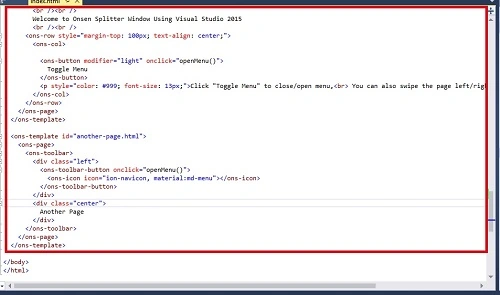 Creating the template page