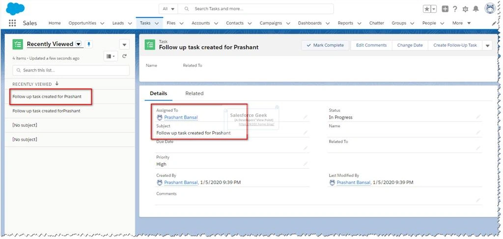 Working With Salesforce Process Builder