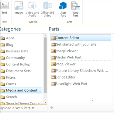 Content Editor Web part