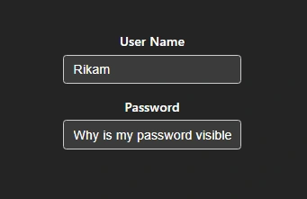 Login page