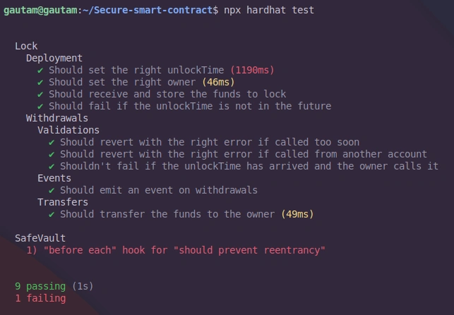 test output