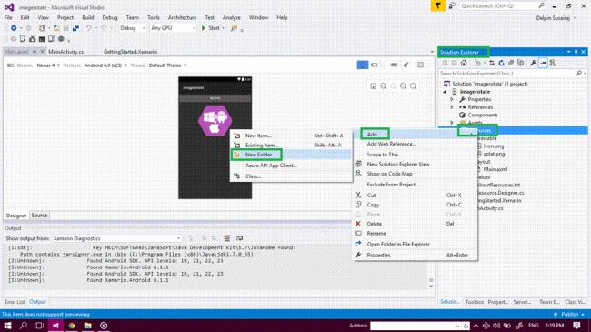 Solution explorer