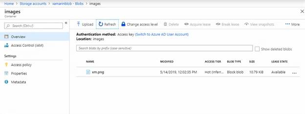 Xamarin.Forms - Working with Azure Blob Storage