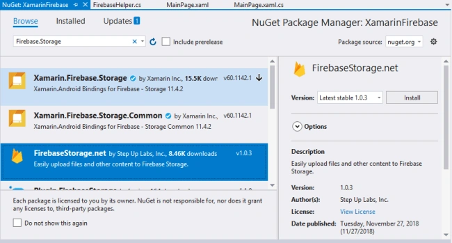 Xamarin.Forms - Working With Firebase Storage CRUD Operations