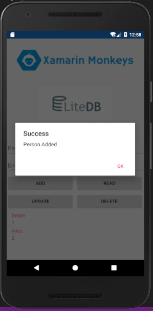 Xamarin.Forms - Working With LiteDB CRUD Operations