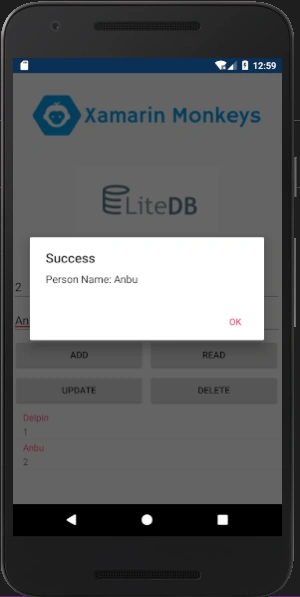 Xamarin.Forms - Working With LiteDB CRUD Operations