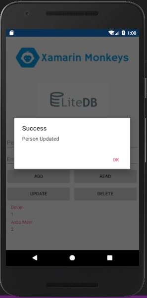 Xamarin.Forms - Working With LiteDB CRUD Operations