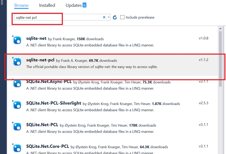 sqlite-net-pcl