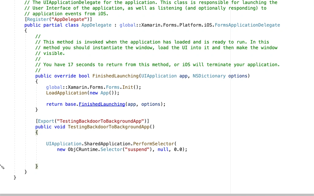 Xamarin UiTest Backdoor Method
