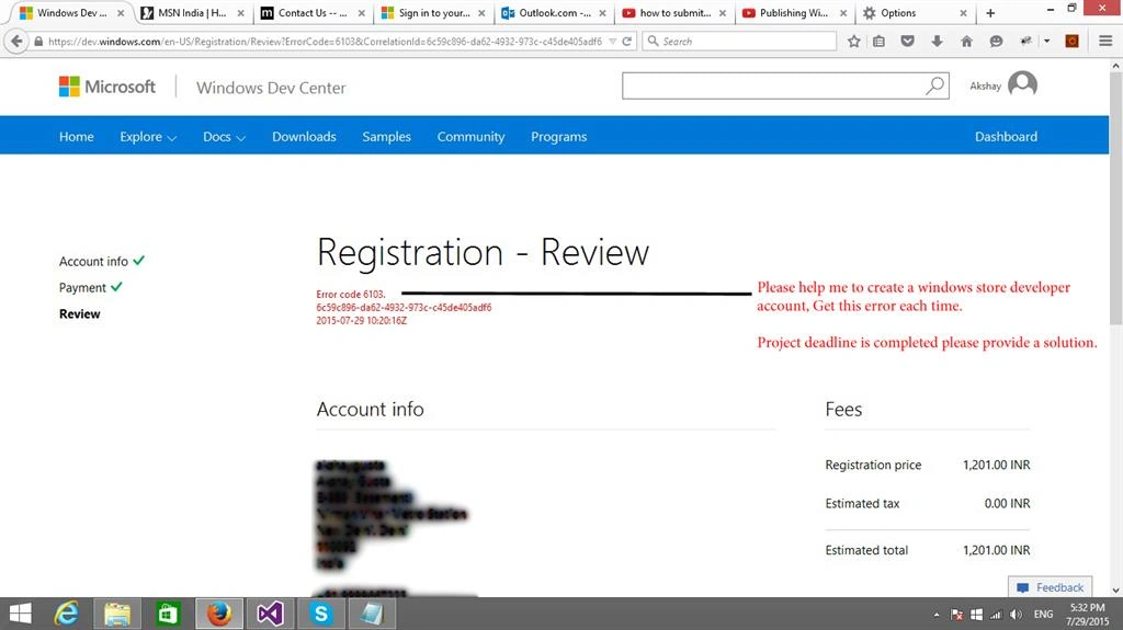 Error 6103 windows store