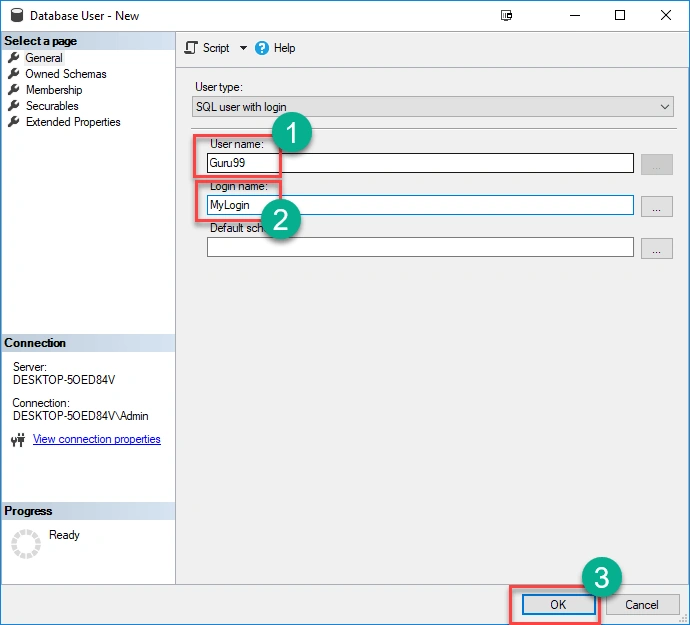 Enter details to Create New User