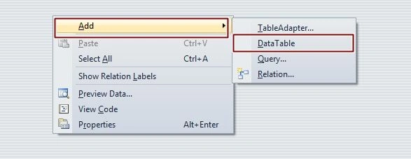 Add Datatable