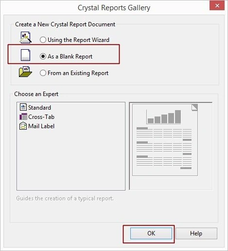 new Crystal Report