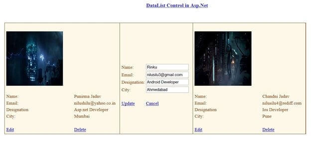 data list control