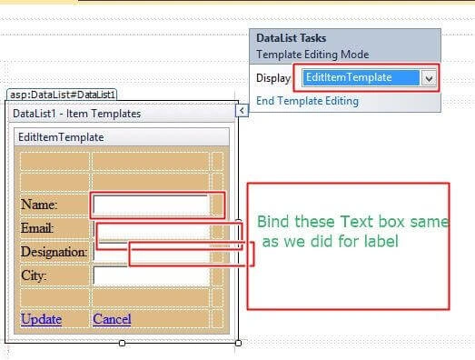 Edit template