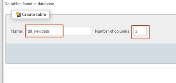 create table