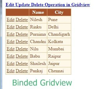 Binded Gridview