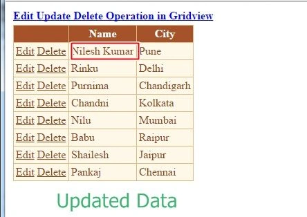 Update data