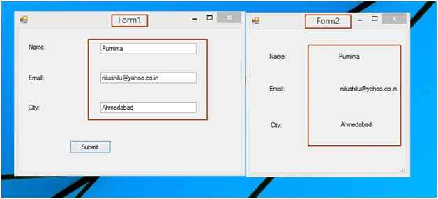 Display Data on Form2