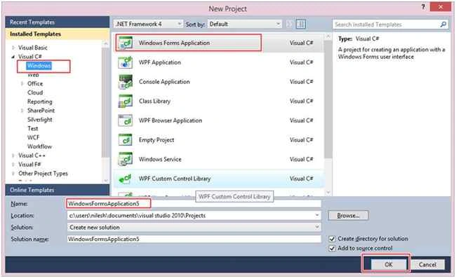 Windows form application
